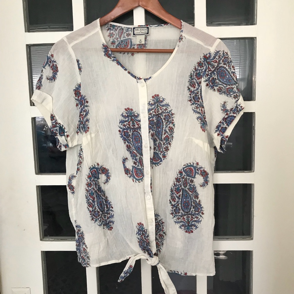 Sheer cotton paisley shirt
